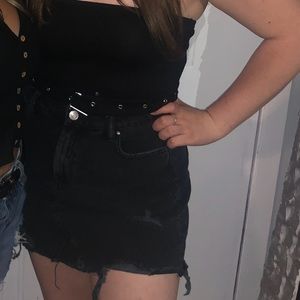 ☆ black “belted” tube top ☆